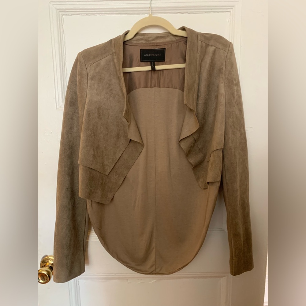 BCBG Suede tan jacket. Super cute for fall!